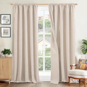 Linen Blackout Curtains for Bedroom