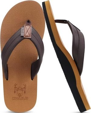 Men’s Yoga Mat Leather Flip Flops 