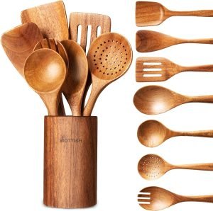 Wooden Spoons for Cooking – 8-Piece 