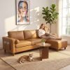 100  L-Shaped Faux Leather Couch 