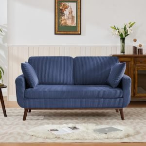 65 Corduroy Loveseat with Spring Cushions 