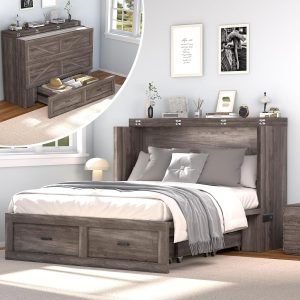 Full Size Murphy Bed with Charging Station