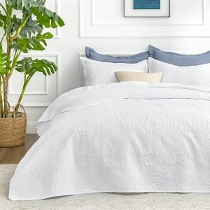 King Size Quilt Set White Bedspreads