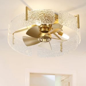 20 Inch Modern Gold Ceiling Fan with Light