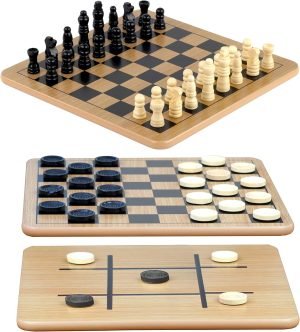 Reversible Wooden Board for Chess