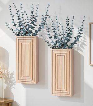 Wooden Wall Planter Vase