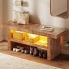 Entryway Bench with Motion-Sensing Warm LED Light