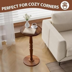 Solid Wood Round Side Table