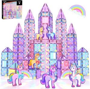 100PCS Unicorn Magnetic Tiles 
