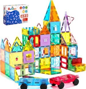 Magnetic Tiles 100PCS with 2 Cars