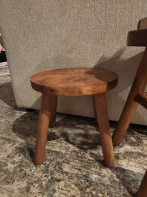 Round Solid Wooden Step Stool