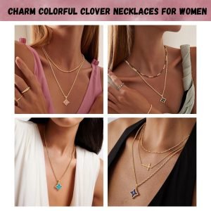 Charm Colorful Clover Necklaces for Women