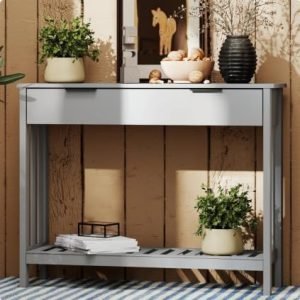 TaoHFE Grey Console Table with Drawer 
