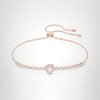 Swarovski One Heart Bracelet – Pink Crystal, Rose Gold-Tone Finish