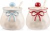 2-Pack Bow Ceramic Salt Cellar 