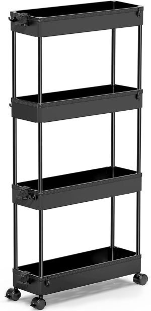 Slim Rolling Storage Cart 4-Tier