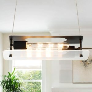 Modern Chandelier with Glass Shade