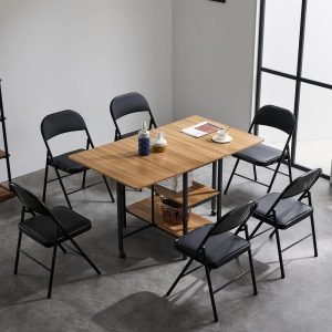 Karl home 6 Pack Black Folding Chairs with Padded Seats