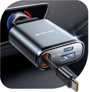 Type C Retractable Car Charger