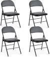 4-Pack Leather Padded Folding Chairs 