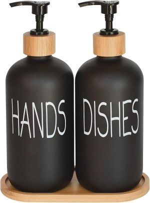Glass Soap Dispenser Set 