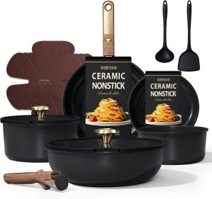 CAROTE 15Pcs Ceramic Cookware Set