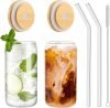 Drinking Glasses with Bamboo Lids