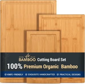 3-piece Bamboo Cutting Boards for Kitchen