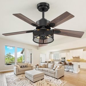 Farmhouse Ceiling Fans with Lights and Remote