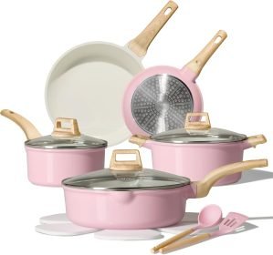 CAROTE Ceramic Cookware Set 14 PCS Pots and Pans
