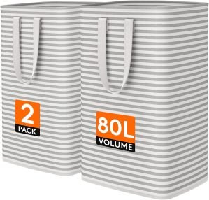 2 Pack Laundry Basket 80L Each 
