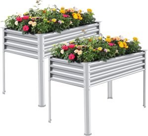 2 Pack Galvanized Raised Garden Bed