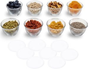 Small Glass Prep Bowls with Lids – Set of 8 