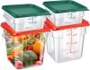 4-Piece Square Food Storage Containers 
