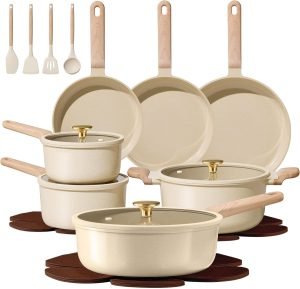 CAROTE 22Pcs Pots and Pans Set Non stick