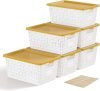Storage Bins Baskets with Lids – 6 Pack