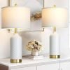 26″ White Ceramic Table Lamps – Set of 2