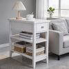 End Table with Drawer and Double Shelves