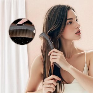 Dandruff Comb with Hollow Tooth Button Hairbrush for Scalp Massage Care !
