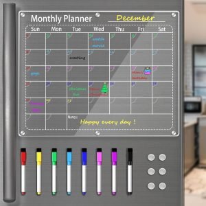 Clear Monthly Magnetic Calendar for Refrigerator
