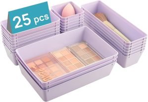 25-Piece Plastic Drawer Organizers Set