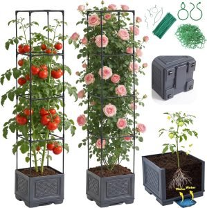 Tomato Planter Box with Trellis & Wheels