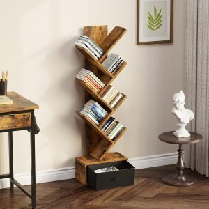 7-Tier Bookshelf with Drawer 