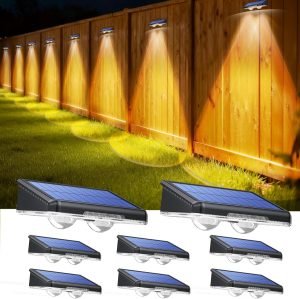 Solar Fence Lights Outdoor 8-Pack 
