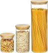 Vtopmart 3-Pack Kitchen Containers with Airtight Bamboo Lids 