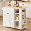 Kitchen Island with Drop Leaf and Wine Rack