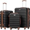 Coolife Suitcase Spinner Hardshell Lightweight Luggage 3 Piece Set