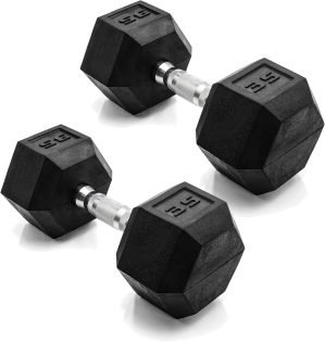 CAP Rubber Coated Dumbbell Weights 