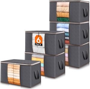 6 Pack Clothes Storage Bins with Lids