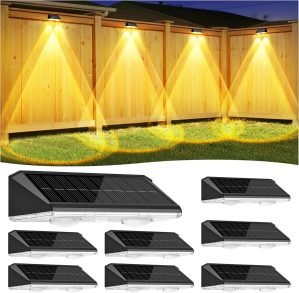 Solar Fence Lights Outdoor 8 Pack